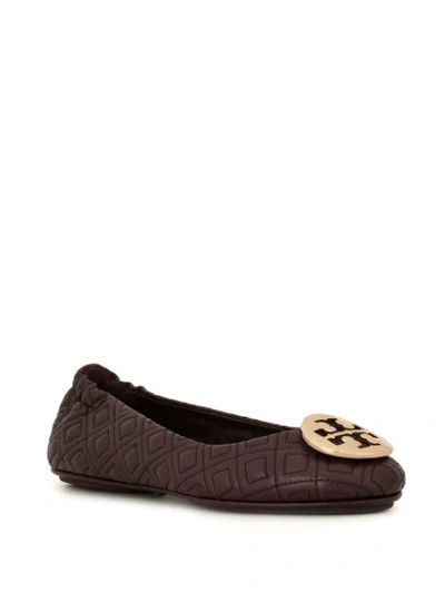 Shop Tory Burch Minnie Quilted Ballerina Shoes In Purple