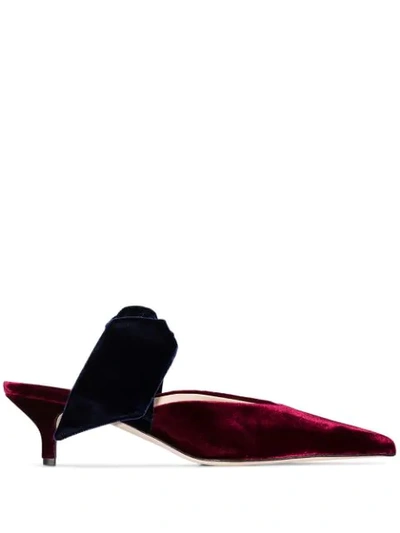 Shop Gia Couture Bandana Girl 55mm Velvet Mules In Red
