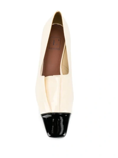 Shop L'autre Chose Contrast Toe Ballerina Shoes In Neutrals