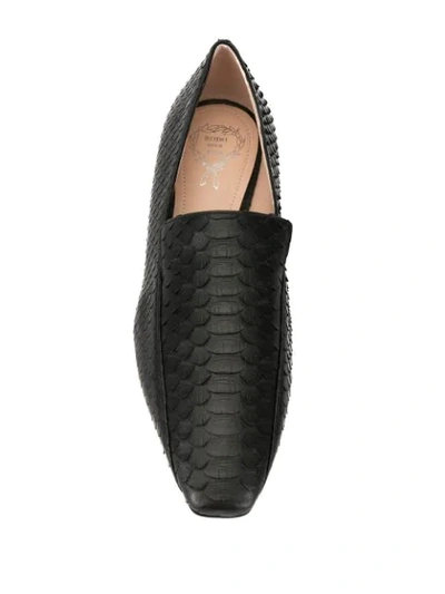 Shop Rodo Snakeskin-effect Loafers In Black