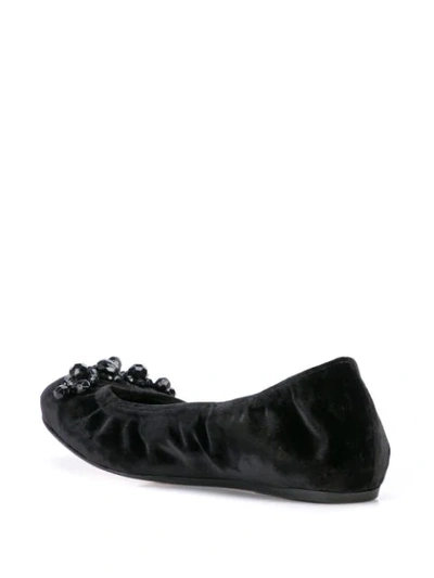 Shop Simone Rocha Embellished Ballerinas In Black