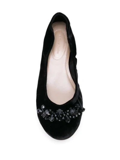 Shop Simone Rocha Embellished Ballerinas In Black