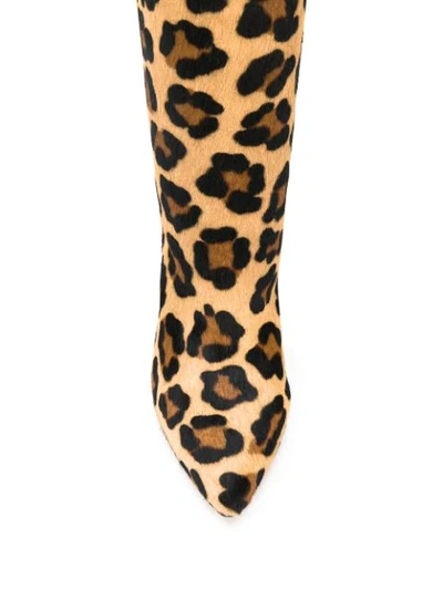 Shop Paris Texas Leopard Print Knee-length Boots In Neutrals