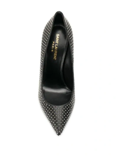 Shop Saint Laurent Opyum 110mm Studded Pumps In Black