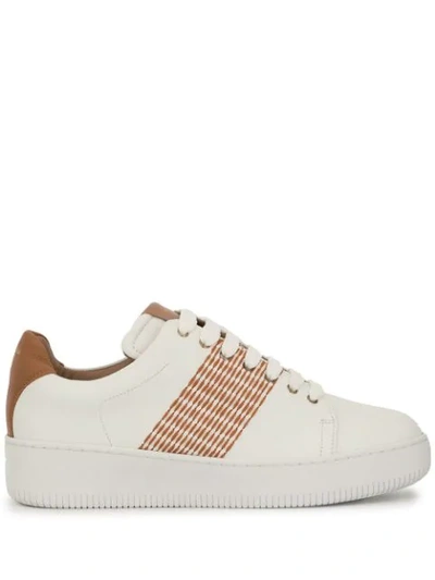 Shop Agnona Smith Stitched Sneakers In N49 Md Brw Sld