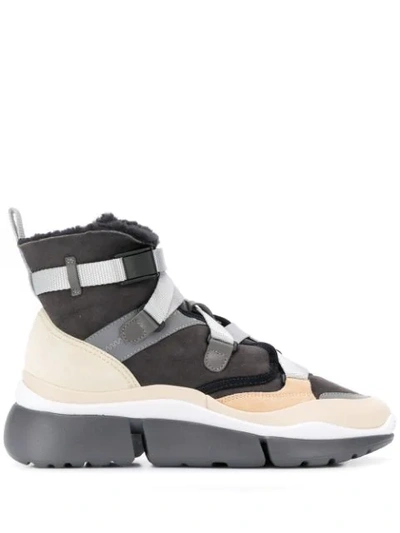 Shop Chloé Sonnie High-top Sneakers In Grey