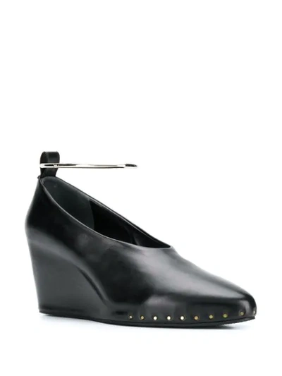 Shop Jil Sander Wedge Heel Pumps In Black