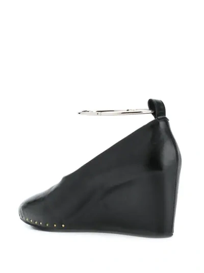 Shop Jil Sander Wedge Heel Pumps In Black