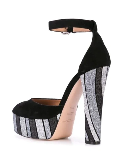 Shop Madison.maison Glitter Stripe Sandals In Black