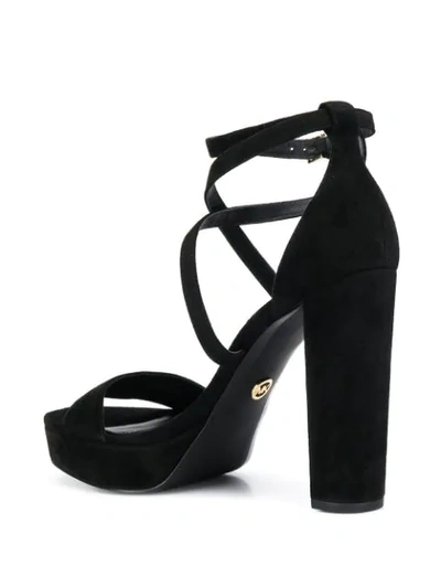 Shop Michael Kors Charlize Block Heel Sandals In Black
