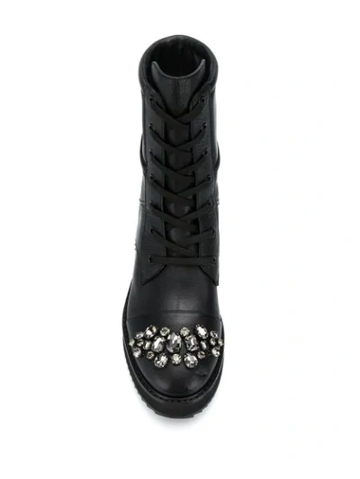 Shop Jimmy Choo Hadley Embellished-toe Mid-calf Boots In Black