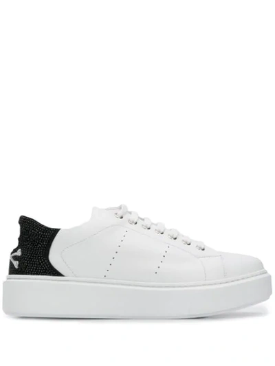 Shop Philipp Plein Crystal-embellished Sneakers In White