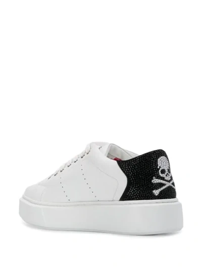 Shop Philipp Plein Crystal-embellished Sneakers In White