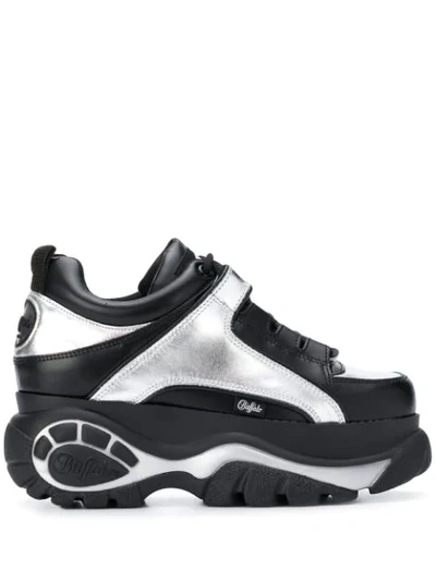 Shop Buffalo Chunky Sole Platform Sneakers In Silver ,black
