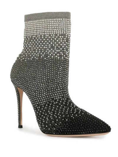 Shop Casadei Pointed-toe Ankle Boots In Silver
