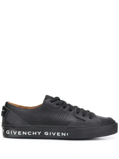 Shop Givenchy Logo Print Low Top Sneakers In Black