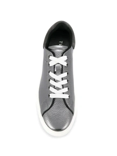 Shop Twinset Low Lace-up Sneakers In Grey