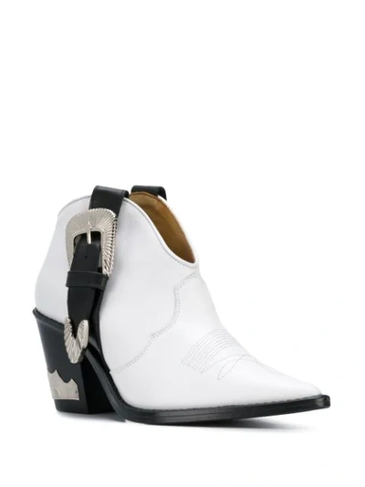 Shop Toga Buckled Cowboy Boots In White