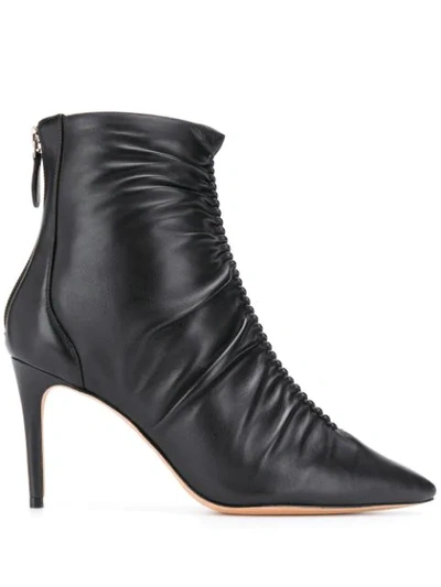Shop Alexandre Birman Ruched Ankle Boots In Black