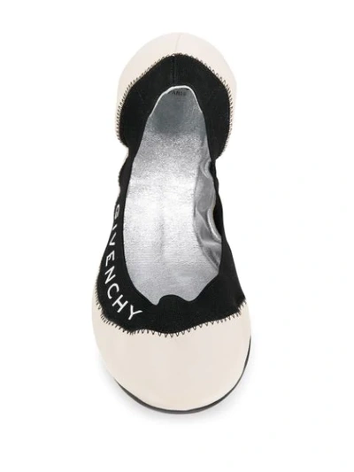 Shop Givenchy Elasticated Ballerina Flats In White