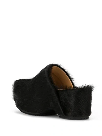 Shop Jil Sander Fur-covered Clogs In Black
