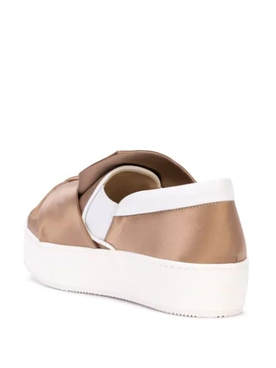 Shop N°21 Slip-on Satin Sneakers In Brown