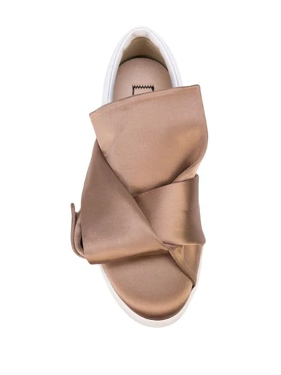 Shop N°21 Slip-on Satin Sneakers In Brown