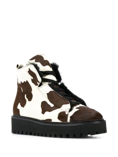 Shop Kennel & Schmenger Cow Print Ankle Boots In Neutrals