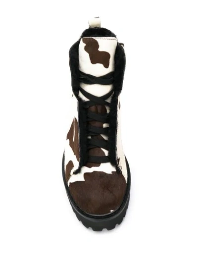 Shop Kennel & Schmenger Cow Print Ankle Boots In Neutrals