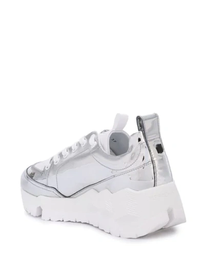 Shop Pierre Hardy Street Life Sneakers In Silver/white