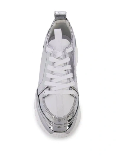 Shop Pierre Hardy Street Life Sneakers In Silver/white