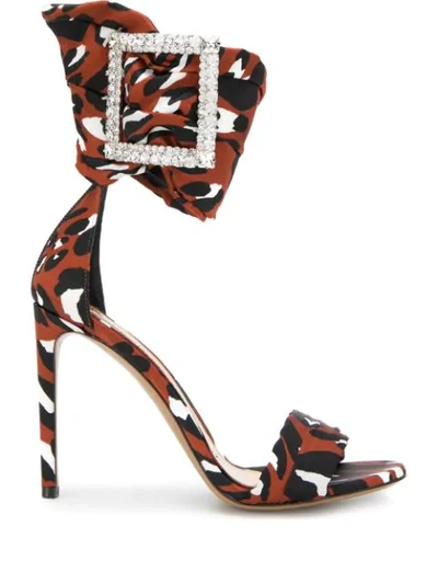 Shop Alexandre Vauthier Yasmine Leopard Sandals In Red