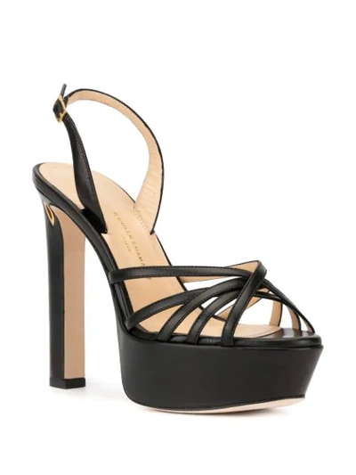 Shop Jennifer Chamandi Platform Sling-back Sandals In Black