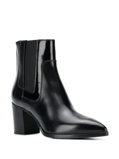Shop Santoni Pointed Toe Ankle Boots In Black