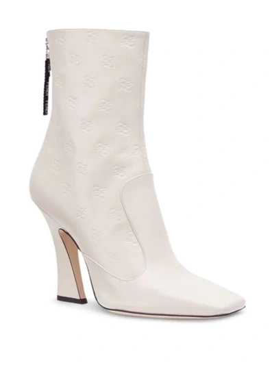 Shop Fendi Ffreedom Karligraphy Motif Ankle Boots In White