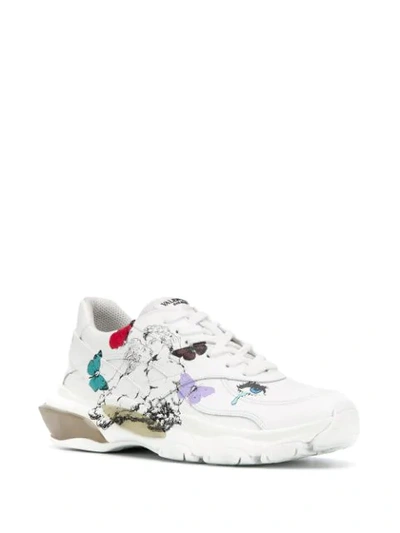 Shop Valentino Garavani Cloud Print Bounce Sneakers In White