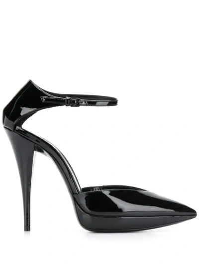 Shop Saint Laurent Kiki Pointed Toe Pumps In Black