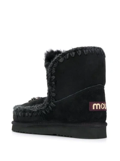 Shop Mou Crystal-embellished Snow Boots In Black