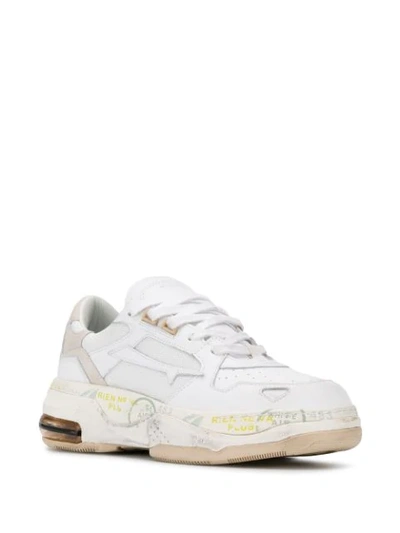 Shop Premiata Draked Lace Up Sneakers In White
