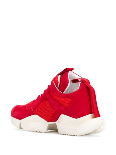 Shop Ben Taverniti Unravel Project Contrast Low-top Sneakers In Red