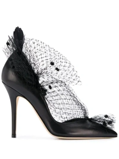 Shop Andrea Mondin Gloria Veil Pumps In Black