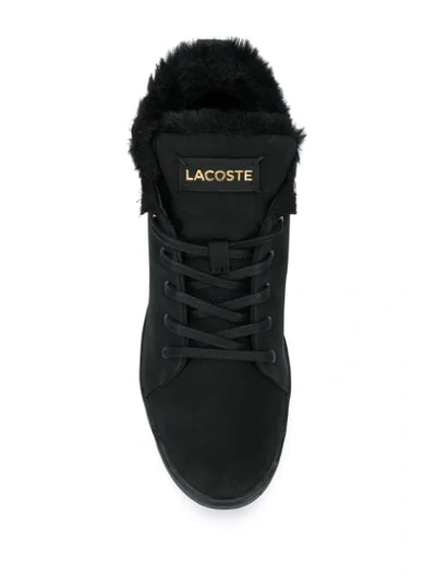 Shop Lacoste Logo High-top Sneakers In Black