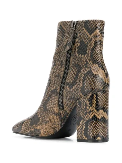 Shop Ash Snake Print Ankle Boots In Brown