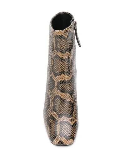 Shop Ash Snake Print Ankle Boots In Brown