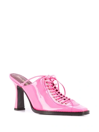 Shop Sies Marjan Stella 90mm Patent Mules In Pink