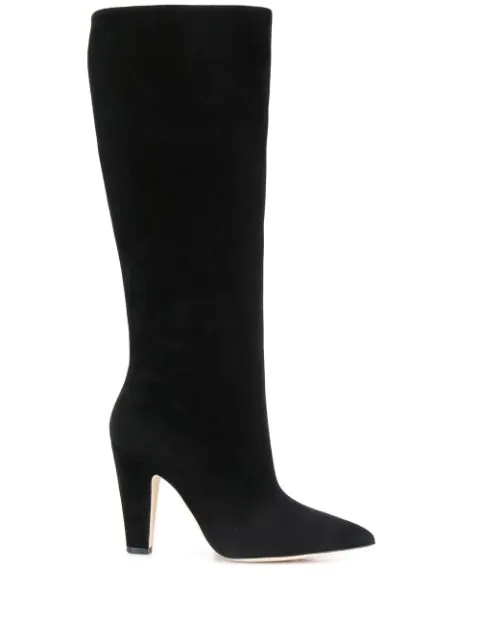 black suede boots mid calf