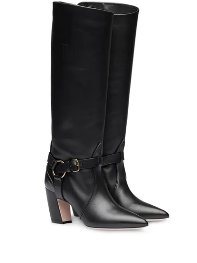 Shop Miu Miu Stiefel Mit Schnalle In Black