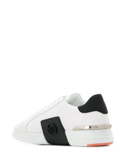 Shop Philipp Plein Panelled Sneakers In White