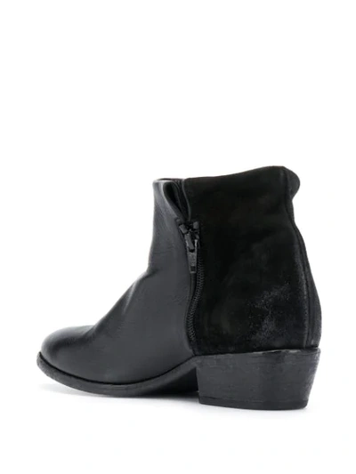 Shop Strategia Contrast Texture Block Heel Boots In Black