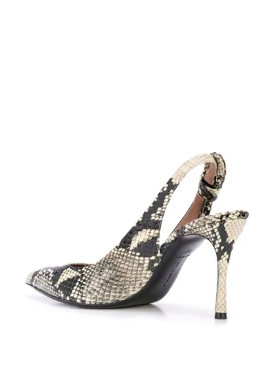 Shop Tabitha Simmons Millie Snakeskin-effect Pumps In Black